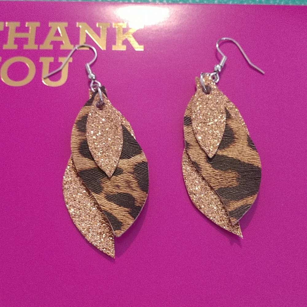 Faux leather earrings